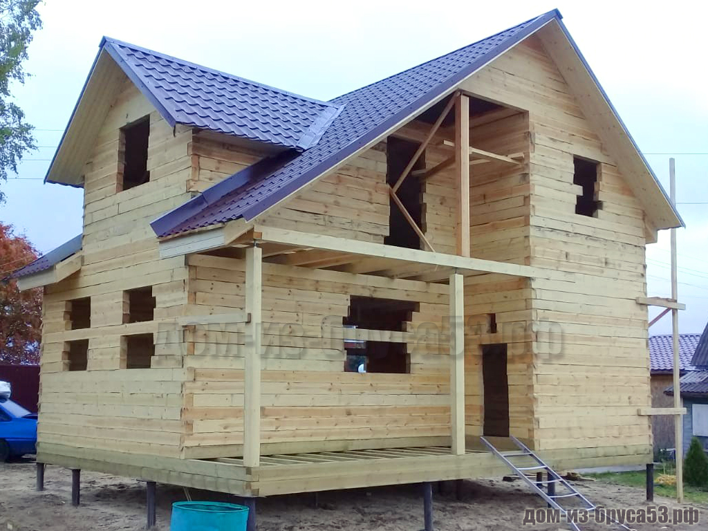 Строительство дома из бруса 6х8